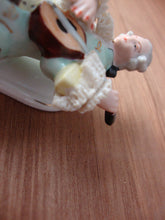 Load image into Gallery viewer, Vintage Dresden Bavaria Miniature Man Playing Lute Lace Figurine
