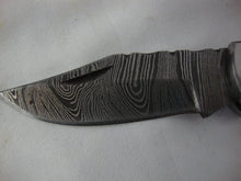 Load image into Gallery viewer, Custom Damascus Style Folding 3&quot; Blade Knife with Red/White/Blue Handle with Sheath
