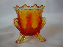 Load image into Gallery viewer, Vintage Degenhart Amberina Glass Floral Edged Tooth Pick Holder
