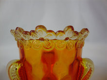 Load image into Gallery viewer, Vintage Degenhart Amberina Glass Floral Edged Tooth Pick Holder
