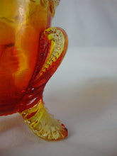 Load image into Gallery viewer, Vintage Degenhart Amberina Glass Floral Edged Tooth Pick Holder
