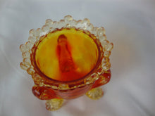 Load image into Gallery viewer, Vintage Degenhart Amberina Glass Floral Edged Tooth Pick Holder
