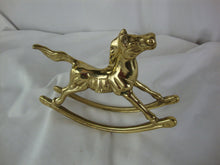 Load image into Gallery viewer, Vintage Brass Rocking Horse Table Figurine
