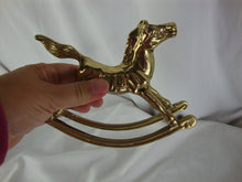 Load image into Gallery viewer, Vintage Brass Rocking Horse Table Figurine
