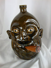 Load image into Gallery viewer, Marvin Bailey Olive Green 11 Inch Cigar Chomping Ugly Face Jug
