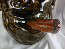 Load image into Gallery viewer, Marvin Bailey Olive Green 11 Inch Cigar Chomping Ugly Face Jug
