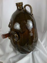 Load image into Gallery viewer, Marvin Bailey Olive Green 11 Inch Cigar Chomping Ugly Face Jug
