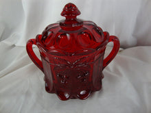 Load image into Gallery viewer, Vintage Mosser Red Cherry Thumbprint Glass Biscuit Jar with Lid
