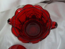 Load image into Gallery viewer, Vintage Mosser Red Cherry Thumbprint Glass Biscuit Jar with Lid
