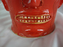 Load image into Gallery viewer, Marvin Bailey Fire Red Devil Double Spout 7 Inch Ugly Face Jug
