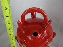 Load image into Gallery viewer, Marvin Bailey Fire Red Devil Double Spout 7 Inch Ugly Face Jug
