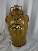 Load image into Gallery viewer, Marvin Bailey Pottery 19 Inch Amber Tan Xlarge 11 Tooth Ugly Face Jug
