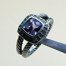 Load image into Gallery viewer, Ring, Sterling Silver, Amethyst and Diamond, David Yurman
