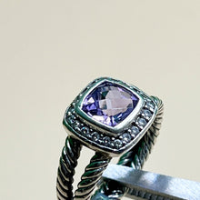 Load image into Gallery viewer, Ring, Sterling Silver, Amethyst and Diamond, David Yurman
