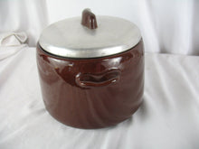 Load image into Gallery viewer, Vintage West Bend Brown 2 Quart Ceramic Bean Pot with Aluminum Cover No Base
