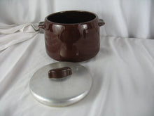 Load image into Gallery viewer, Vintage West Bend Brown 2 Quart Ceramic Bean Pot with Aluminum Cover No Base
