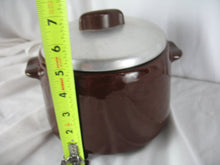 Load image into Gallery viewer, Vintage West Bend Brown 2 Quart Ceramic Bean Pot with Aluminum Cover No Base
