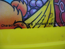 Load image into Gallery viewer, 1978 Thermos Brand Garfield Yellow Plastic Kids Lunchbox No Thermos
