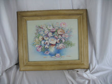 Load image into Gallery viewer, Vintage Flowers in Vase Original Signed Art in Wood Frame
