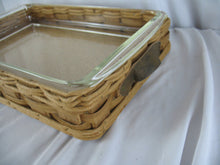 Load image into Gallery viewer, Vintage PYREX 233 Rectangular Dish with Leather Handled Woven Basket
