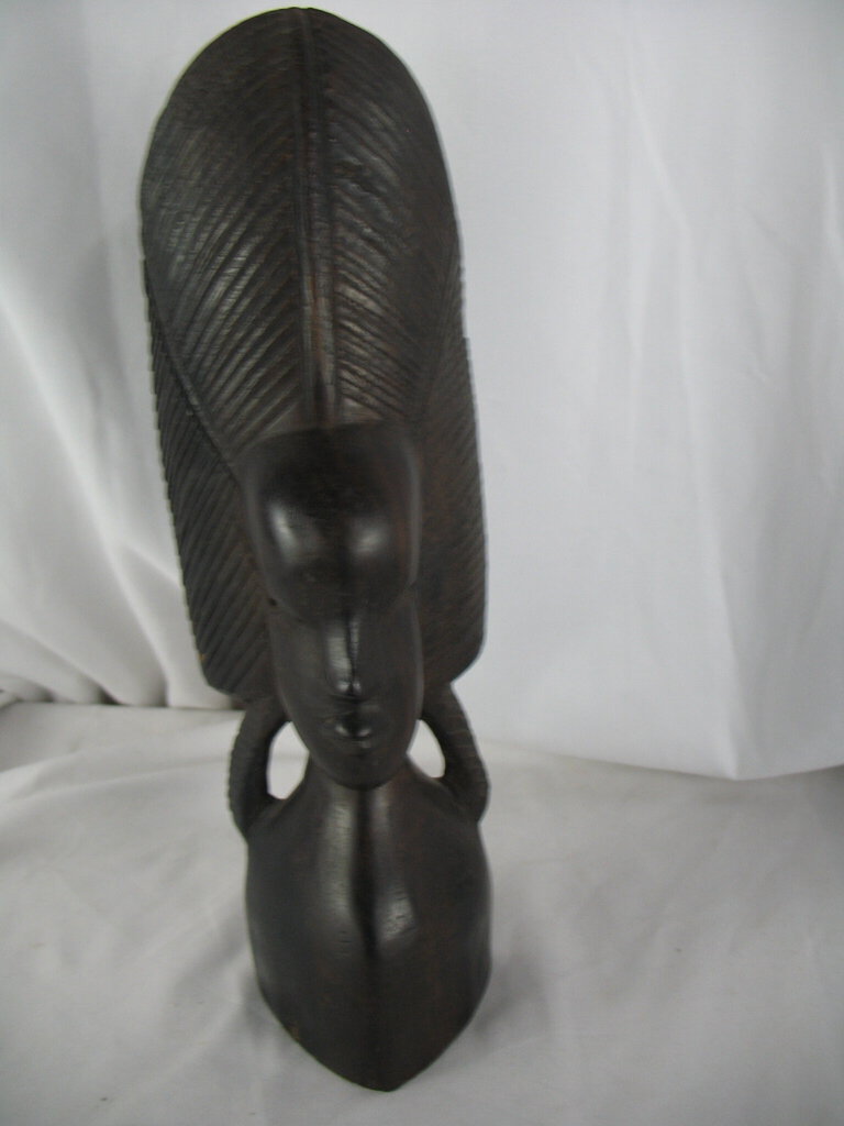 Vintage Hand Carved Tanganyika Ebony Goddess Bust Statue