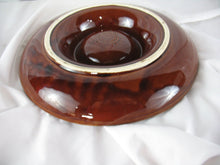 Load image into Gallery viewer, Vintage Kathy Kale USA Brown Drip Glaze Chip and Dip Appetizer Bowl
