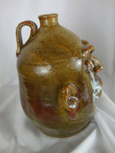 Load image into Gallery viewer, Marvin Bailey Ochre/White Crying Eyes 9 Inch Ugly Face Jug
