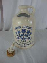 Load image into Gallery viewer, 1972 Henry McKenna Half Gallon Stoneware Empty Decanter with Cork Pour Stopper
