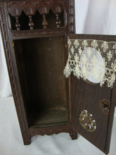 Load image into Gallery viewer, Vintage Breton France Dark Wood Porthole Window Doll House Closet Armoire
