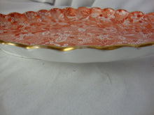 Load image into Gallery viewer, Vintage Spode Copeland Orange/White Leaf Gold Scallop Edge Diamond Shape Tray
