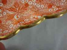 Load image into Gallery viewer, Vintage Spode Copeland Orange/White Leaf Gold Scallop Edge Diamond Shape Tray
