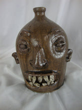 Load image into Gallery viewer, Marvin Bailey SC Potter Latte Color 7 Inch Rocky Teeth Ugly Face Jug
