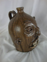 Load image into Gallery viewer, Marvin Bailey SC Potter Latte Color 7 Inch Rocky Teeth Ugly Face Jug
