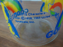 Load image into Gallery viewer, 1970&#39;s Peanuts Snoopy Woodstock Glass Rainbow Goodies Canister with Lid
