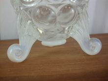 Load image into Gallery viewer, Vintage Mosser Clear Opalescent Eye Winker Spooner Tripod Bowl
