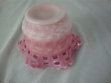 Load image into Gallery viewer, Vintage Fenton Pink Slag Glass Basket Weave Small Bowl
