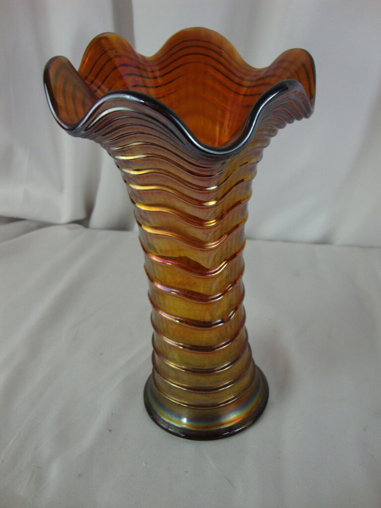 Vintage Imperial Glass Marigold Carnival Glass Vase