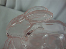 Load image into Gallery viewer, Vintage Blush Pink Glass Bunny on Nest Basket Trinket Dish
