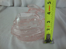 Load image into Gallery viewer, Vintage Blush Pink Glass Bunny on Nest Basket Trinket Dish
