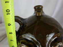 Load image into Gallery viewer, Marvin Bailey Potter Olive Green Brown Side Handle Two Spout Ugly Face Jug 9 Inch
