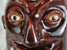 Load image into Gallery viewer, Marvin Bailey Potter Dark Red Brown 10 Inch Ugly Face Jug
