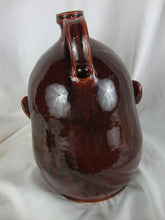 Load image into Gallery viewer, Marvin Bailey Potter Dark Red Brown 10 Inch Ugly Face Jug
