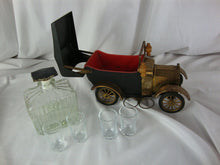 Load image into Gallery viewer, 1973 Hong Kong Model T Ford Bar Decanter with (4) Side Shot Glasses Barware Set
