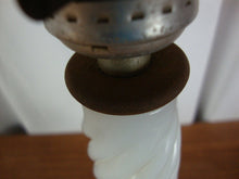 Load image into Gallery viewer, Vintage White Milk Glass Swirl Electric Table Lamp Base No Shade
