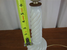 Load image into Gallery viewer, Vintage White Milk Glass Swirl Electric Table Lamp Base No Shade
