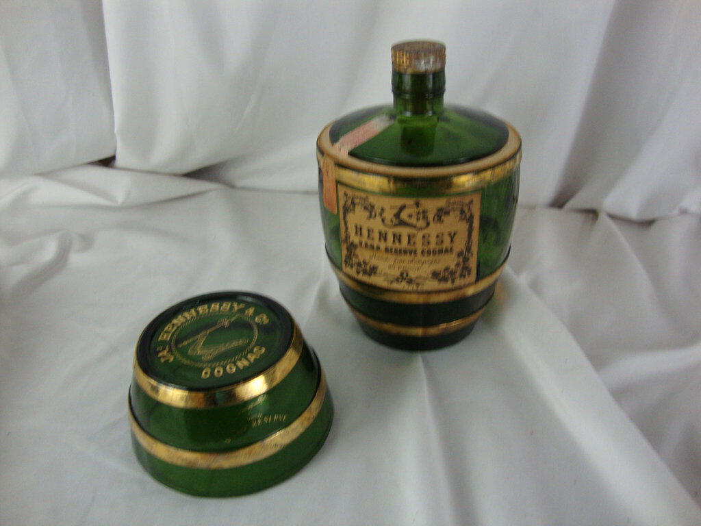 Vintage Hennessy VSOP Reserve Cognac Green Glass Empty Barrel