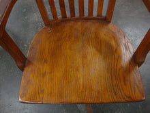 Load image into Gallery viewer, Vintage Tiger Oak Swivel Roll Armed Office Desk Chair
