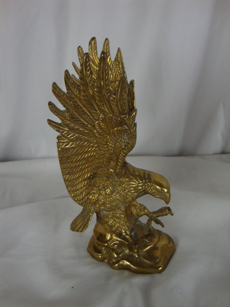 Vintage Brass Eagle Landing Table Bird Figurine