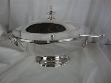 Load image into Gallery viewer, Vintage Reed &amp; Barton #339 Silverplate Lions Head Oval Covered Serving Dish with Ladle
