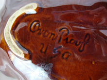 Load image into Gallery viewer, Hull Oven Proof Brown Drip Glaze Leaf Shape 3 Part Party Tray
